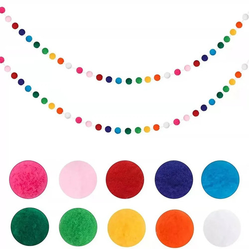 Bunte wollfilz kugelgirlande - bunte, wollfilz-kugelgirlande
