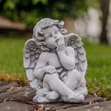 Sitzender engel steinfigur - sitzender,