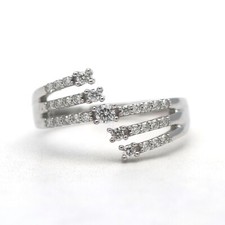 Ring 375 Gold 9 Karat Weißgold Diamant 0,40 CT Brillant Damen Wert 1350,-