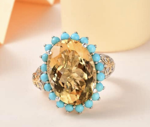 Statement ring citrin türkis - ring,