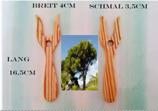 STRICKGABEL schmal leicht Holz Yellow Pinie hell  mit  Anleitung  stricken Lucet