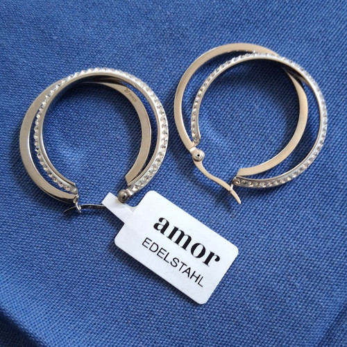 Amor edelstahl creolen - edelstahl,