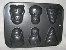 Backform Blech 6 Muffins Minikuchen Plätzchen Gebäck Weihnachtsmotive 34x26cm