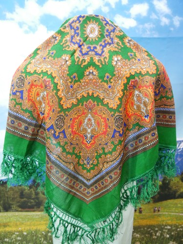 Handbedrucktes fransentuch - handbedrucktes,