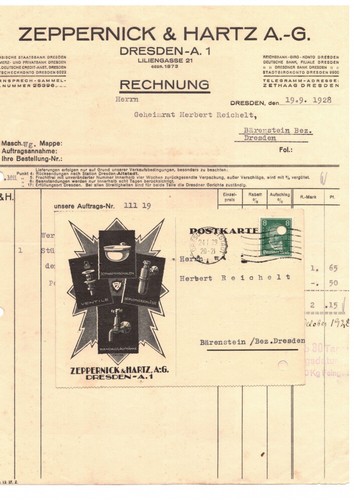 Lot bills postcard zeppernick - lot,