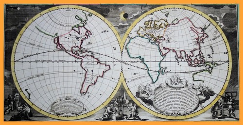 Weltkarte hemisphaeren - weltkarte, in