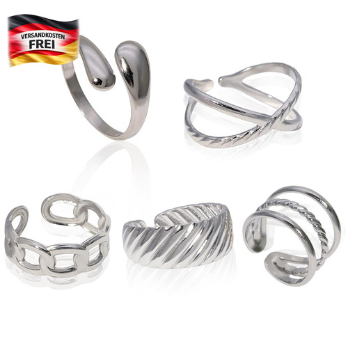 Silber damenringe set - silber,