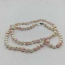 Antike Halskette aus Engelshautkorallenperlen & 835er Silber - 47 Gramm 