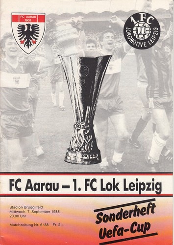 Programm 88 fc aarau - ec, 07.09.88