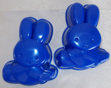 2 Sandkasten Förmchen Hasen Kunststoff Blau 15 x 12 cm
