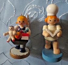 2 Holzfiguren Erzgebirge Weihnachten Weihnachtsfiguren Engel Mario Schweda Otto