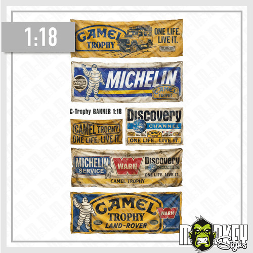 Camel trophy banner - set, 1:18