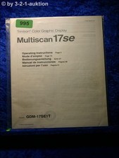 Sony Bedienungsanleitung GDM 17SE1T Multiscan 17se Graphic Display (#0995)