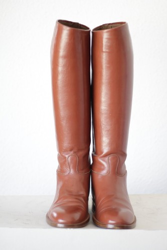 Braune lederreitstiefel - braune,