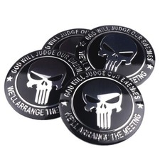 Nabendeckel Punisher Aufkleber Totenkopf Sticker Radkappen Logo 56mm Emblem 4St