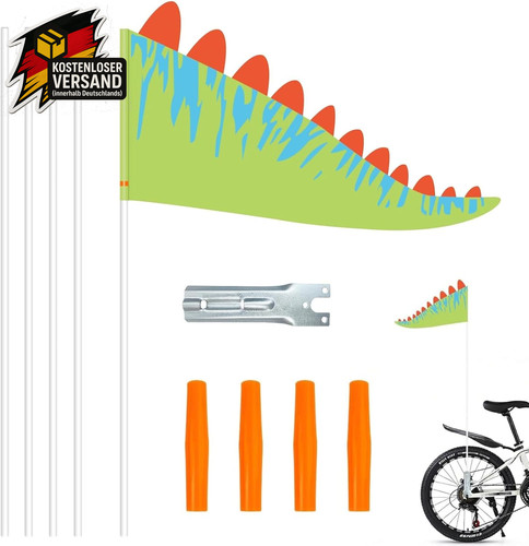 Kinderfahrradflagge,Dinosaurie