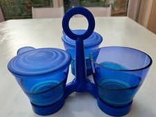Tupperware Eleganzia Konfitüre Karussell, Trio Dip Blau, Neu