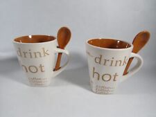 Eurohome products for life 2 Keramik Tassen mit Löffel coffee... tea... relax