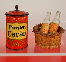 Sehr schöne antike JUGENDSTIL-KAUFLADEN-DOSE "FEINSTER CACAO" mit Knauf, um 1900