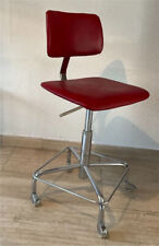 Alter Architekten Stuhl Industrie Design Werkstatt Rot Vintage 60er/70er Jahre