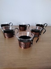 6 Stk. Teegläser mit Glaseinsatz