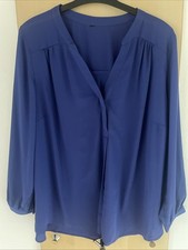 Blusentunika mit Langem Arm,Farbe royalblau, Größe 58