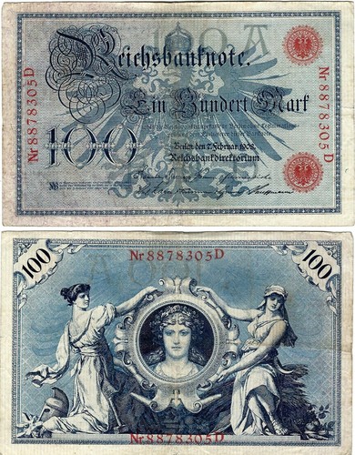 Reichsbanknote 100 mark 1908 - mark,