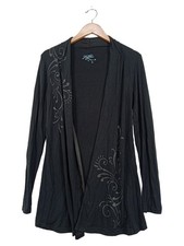 The Velvet Kittens Damen Strickjacke Gr. M Schwarz Floral Casual Viskose