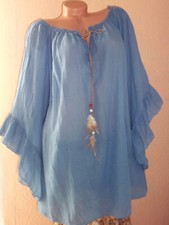 ITALY Longshirt,Tunika,Bluse,Shirt,Oversize,Spitze,Hippie,Gr.50,52,54,56,Neu