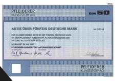 Pfleiderer Kunsisioff 1987 Neumarkt Oberpfalz 50 DM Heilbronn Neckar Kunz Pergo 