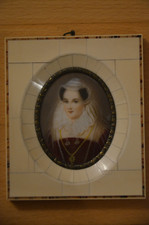 Alte Miniatur Gemälde Maria