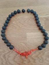 Koralle Korallencollier Schwarz u. Rot ca.44cm