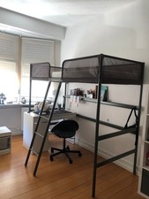 Hochbett Ikea Tuffing, 200 x 90 cm, anthrazit, - sehr guter Zustand