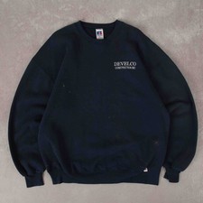Russell Athletic Vintage 90s Devel Construction Graphic Sweatshirt XL Herren Blau 