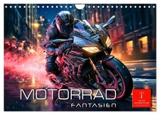Motorrad Fantasien (Wandkalender 2024 DIN A4 quer), CALVENDO Monatskalender