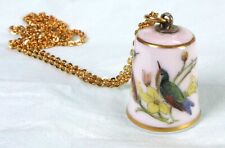 Fingerhut thimble Porzellan Fingerhut mit Kette Kolibri Kaiser