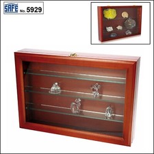 Holzvitrine MIDI Swarovski Figuren 360x240x70mm 3 Glasböden SAFE 5929 Mahagoni