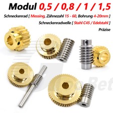 Zahnrad Schneckenrad Messing Modul 0,5 0,8 1 1,5 Schneckengetriebe 15 - 60 Zähne