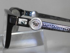 VERSACE,?-Gestell, Kunststoff, Schwarz/Grau-Töne, silbrige Metall-LOGOs, TOP!