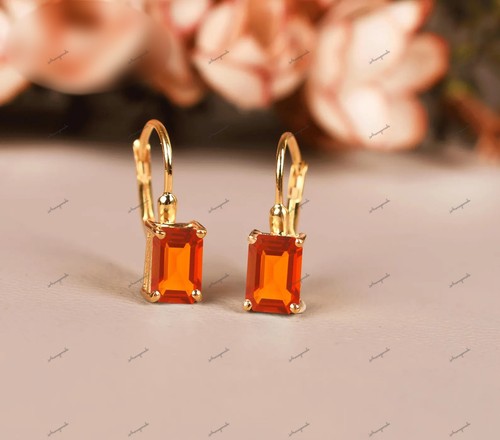 Padparadscha saphir leverback - padparadscha,