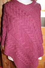 ARAN Poncho Zopfmuster