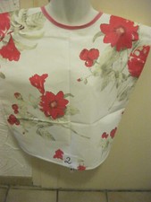 Lätzchen Orchiden auf weiss, rosa Band Klettverschluß 60 x 45 cm Nr. 2 Fa 3