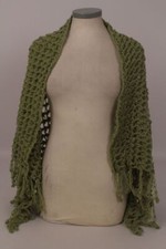 Schal Tuch Schultertuch Wolle gehäkelt Handarbeit grün