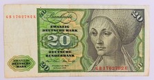 20 DM Mark Bill Schein 1970