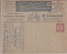 HAMBURG,Private Ganzsache mit FAHRRAD "NAUMANNS WELTBERÜHMTE FAHRRÄDER,sehr selt