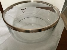 Antike Glasschale mit Silberrand Art Deco groß