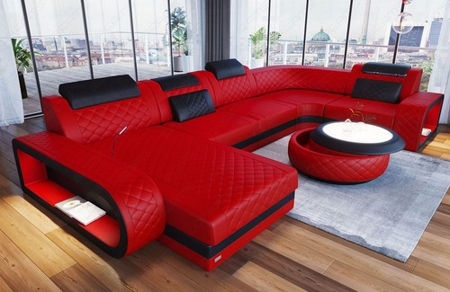 Leder sofa wohnlandschaft - leder,