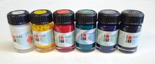 6x Marabu Malfarben für Glas, Acrylglas, Porzellan, Wasserlöslich neu 15ml,