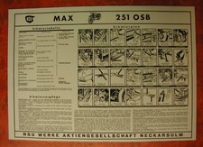 Info Tafel NSU MAX 251 OSB Schmierplan