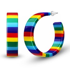 Ohrringe Creolen Regenbogen